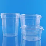 PC Container with Cover 투명 PC 원형 용기