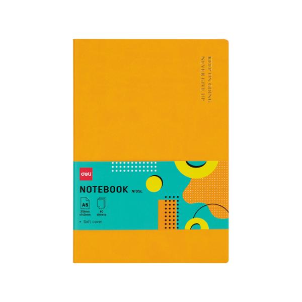 OFFICENEX DELI EN135L 칼라 소프트 커버 양장 다이어리 A5 (오렌지)(70g, 라인내지 80매)