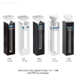 Daihan Science Semi-micro Cells, Quartz & Glass, 1.0 ~ 1.4㎖with PTFE Lid or Stopper