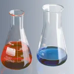 Erlenmeyer flasks, glass