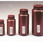 Nalgene Certified Wide-Mouth Amber HDPE Bottle with Closure