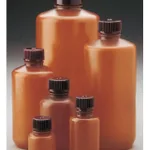 Nalgene Narrow-Mouth Translucent Amber HDPE Packaging Bottles with Closure: Bulk Pack