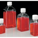 Nalgene Square PET Media Bottles with Closure: Sterile, Shrink-Wrapped Trays
