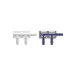 Three-port F Style Manifold with 200 Series Barbs for 1/16` (1.6 mm) ID Tubing Thumbnail