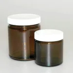 Amber Straight Sided Round Bottles without Cap