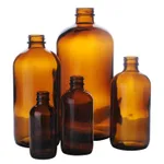 Amber Boston Round Glass Bottles