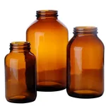 Amber Wide Mouth Packer Glass Bottles