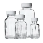 Clear French Square Glass Bottles